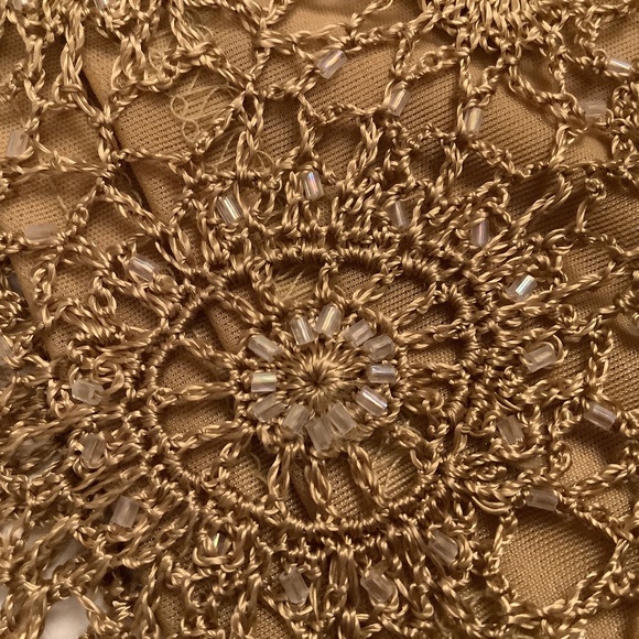 INC Golden  Crochet Cami size medium with delicate bead accent. - Picture 5 of 5